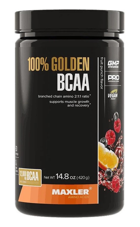 Maxler 100% Golden BCAA, порошок, 420 г, 1 шт, фруктовый пунш фото