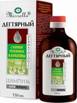 Mirrolla Шампунь дегтярный с экстрактом корня репейника и крапивы, шампунь, 150 мл, 1 шт. фото