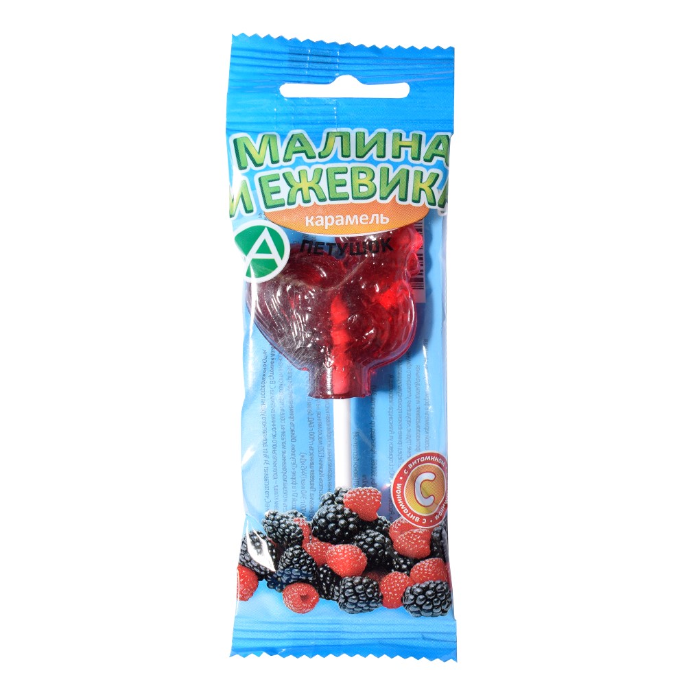 Карамель леденцовая Петушок на палочке Цинк Витамин С, карамель леденцовая, 17 г, 1 шт, малина и ежевика фото
