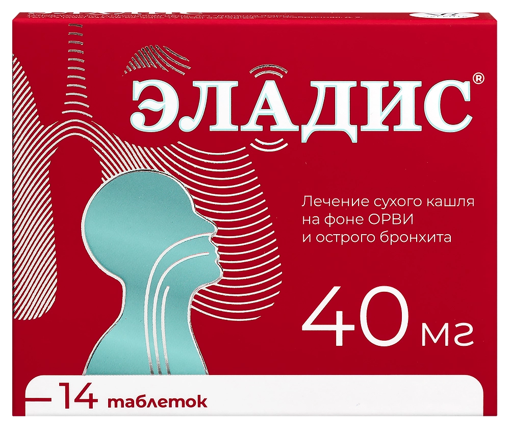 Эладис, 40 мг, таблетки, покрытые пленочной оболочкой, 14 шт. фото