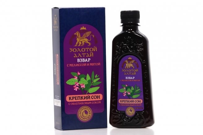 Золотой Алтай Взвар Крепкий сон с Облепиховым соком, взвар, 250 мл, 1 шт, с мятой и мелиссой фото