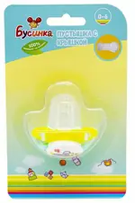 Бусинка Пустышка с колпачком силиконовая круглая, 1 шт, арт. 398, от 6 до 18 мес фото