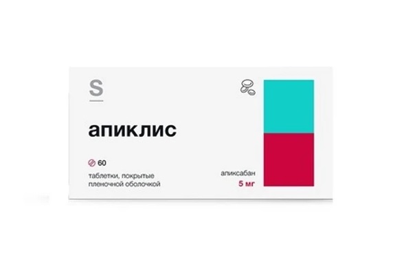 Апиклис, 5 мг, таблетки, покрытые пленочной оболочкой, 60 шт. фото