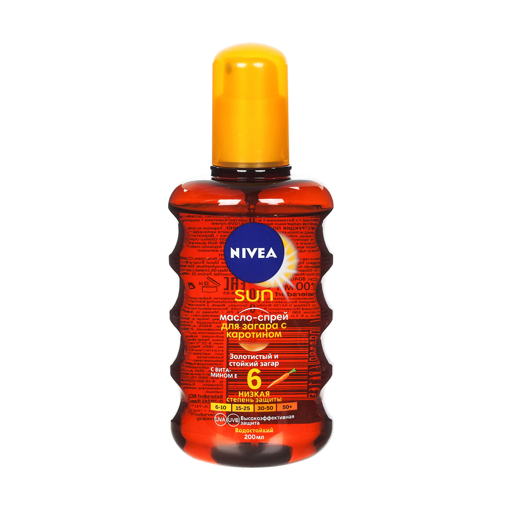 Nivea Sun Масло спрей для загара SPF6, масло, 200 мл, 1 шт. фото