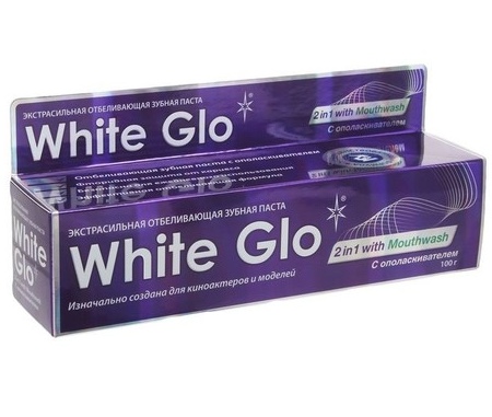 White Glo Зубная паста отбеливающая 2 в 1 с ополаскивателем, паста зубная, 100 г, 1 шт. фото