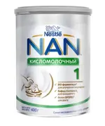 NAN 1 Кисломолочный, смесь кисломолочная сухая, 400 г, 1 шт, для детей с рождения, с пробиотиками фото
