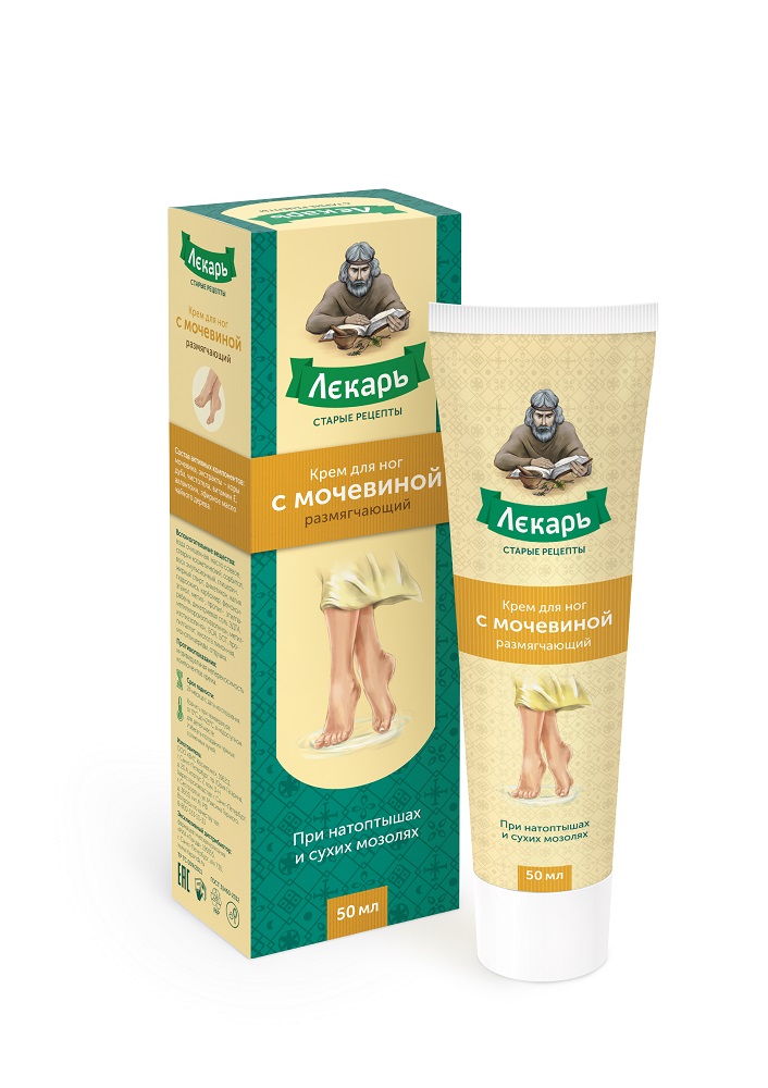 Лекарь крем с мочевиной для ног при натоптышах и сухих мозолей, крем для ног, 50 мл, 1 шт. фото