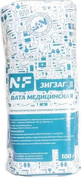 Вата хирургическая нестерильная Зиг-заг, 100 г, 1 шт. фото