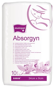 Matopat Absorgyn Прокладки гинекологические стерильные, 34 см x 9 см, прокладки гинекологические, 10 шт. фото