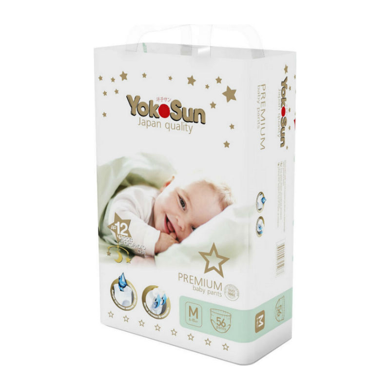 Yokosun Premium подгузники-трусики детские, M, 56 шт, 6-10 кг фото