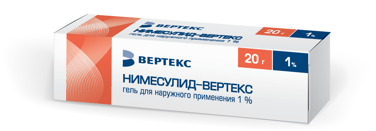 Нимесулид-Вертекс, 1%, гель для наружного применения, 20 г, 1 шт. фото