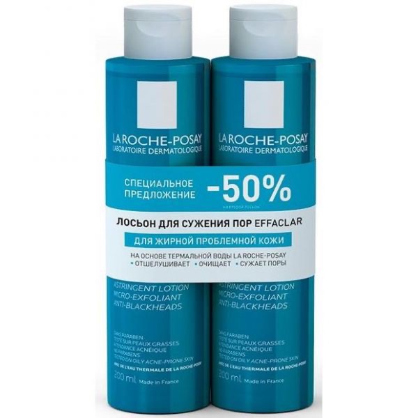 La Roche-Posay Effaclar лосьон для сужения пор, набор, 200 мл, 2 шт. фото