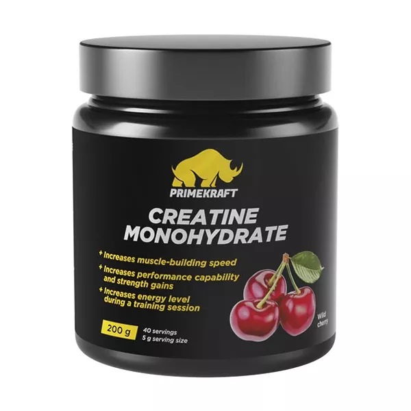 Prime kraft Креатин моногидрат, порошок для приготовления раствора для приема внутрь, 200 г, 1 шт, дикая вишня фото