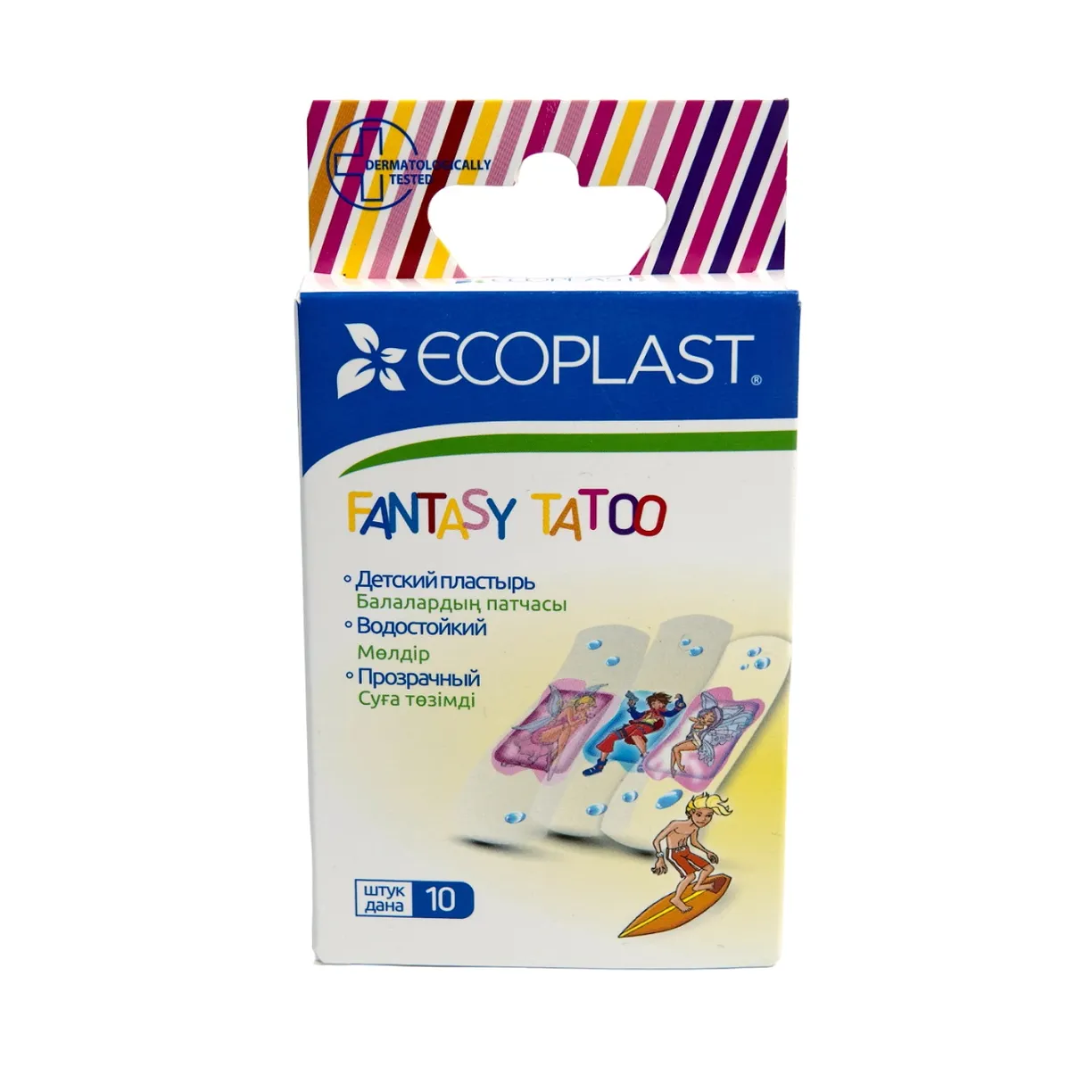 Ecoplast Fantasy tatoo, 2 см х 6 см, лейкопластырь бактерицидный детский, 10 шт, водостойкий фото