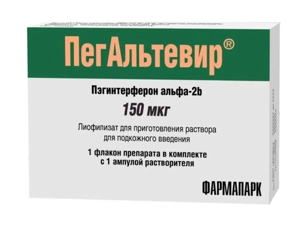 Пегальтевир, 150 мкг, лиофилизат для приготовления раствора для подкожного введения, 1 шт, в комплекте с растворителем фото