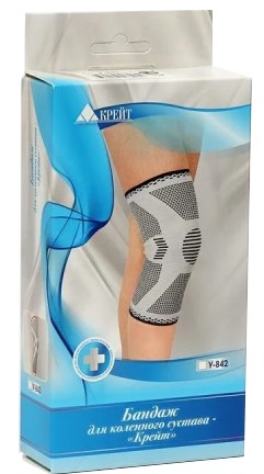 Крейт Бандаж для коленного сустава, р. 5, 1 шт, серый, У-842 эластичный бесшовный фото