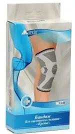 Крейт Бандаж для коленного сустава, р. 5, 1 шт, серый, У-842 эластичный бесшовный фото