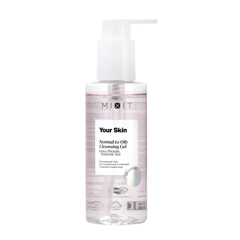 Mixit your skin гель для нормальной и склонной к жирности кожи лица очищающий, гель для лица, 150 мл, 1 шт. фото