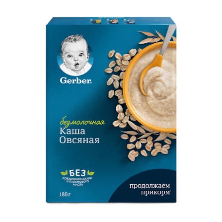 Гербер каша безмолочная овсяная, 6+ мес, каша, 180 г, 1 шт. фото