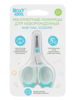 Roxy-kids Ножницы маникюрные детские с защитным колпачком, 1 шт, цвет в ассортименте фото