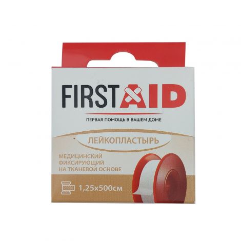 Ферстэйд Пластырь медицинский фиксирующий, 1.25 см х 500 см, пластырь, 1 шт, тканевая основа фото