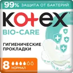 Kotex Bio-Сare Normal, прокладки гигиенические, 8 шт, 4 капли фото