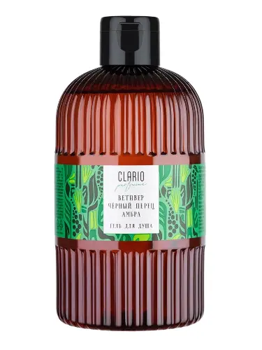 Clario гель для душа парфюмированный черный перец ветивер амбра, гель для душа, 500 мл, 1 шт. фото