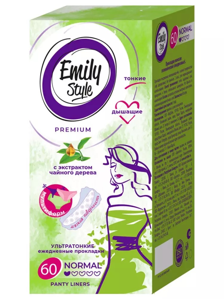 Emily Style Multiform прокладки ежедневные ультратонкие, прокладки ежедневные, 60 шт, с экстрактом чайного дерева фото