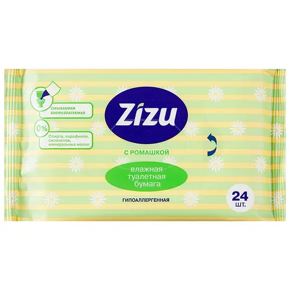 Зизу Бумага туалетная влажная, 24 шт. фото