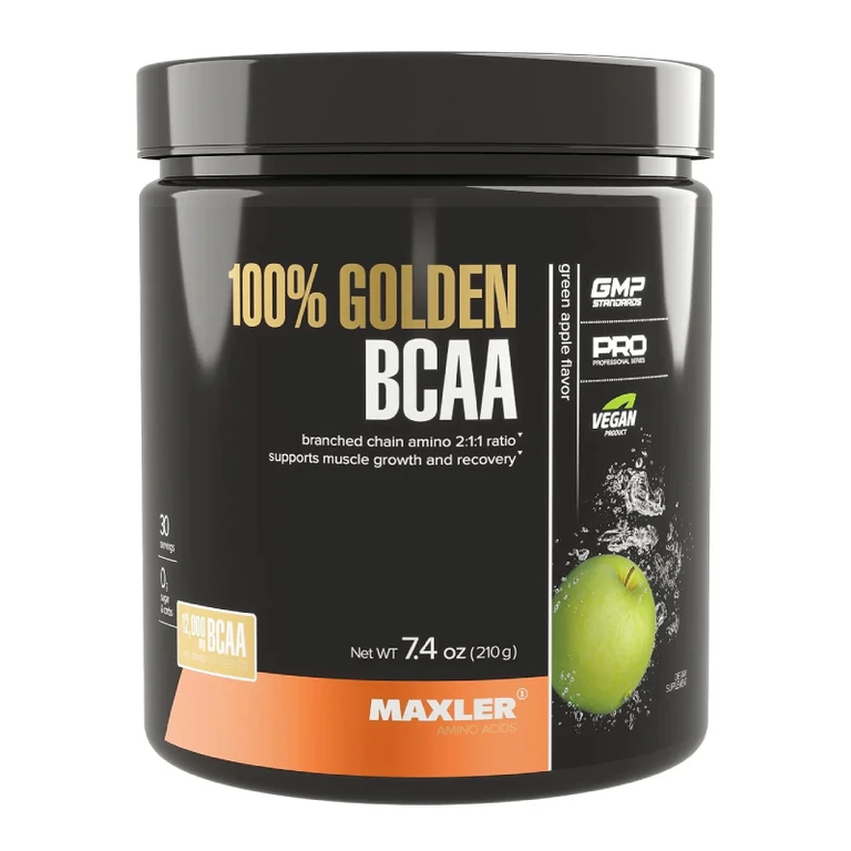 Maxler 100% Golden BCAA, порошок, 210 г, 1 шт, зеленое яблоко фото