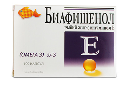 Биафишенол рыбий жир с витамином Е, 0.7 г, капсулы, 100 шт. фото