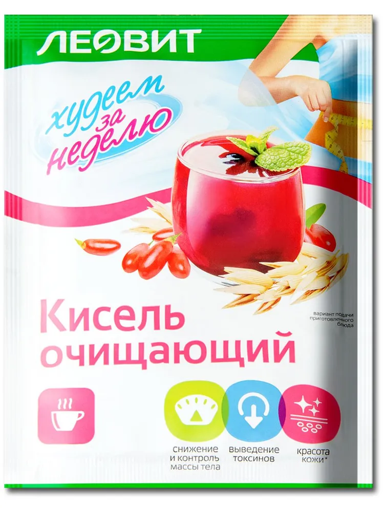 Леовит Худеем за неделю Кисель очищающий, напиток, 20 г, 1 шт. фото