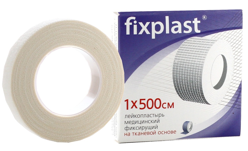 Fixplast Лейкопластырь фиксирующий, 1 см х 500 см, лейкопластырь, 1 шт, тканевая основа фото