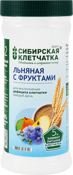 Сибирская клетчатка льняная с фруктами, 280 г, 1 шт. фото