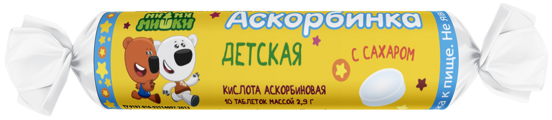Ми-ми-мишки Аскорбинка детская с сахаром, 2.9 г, таблетки, 10 шт. фото