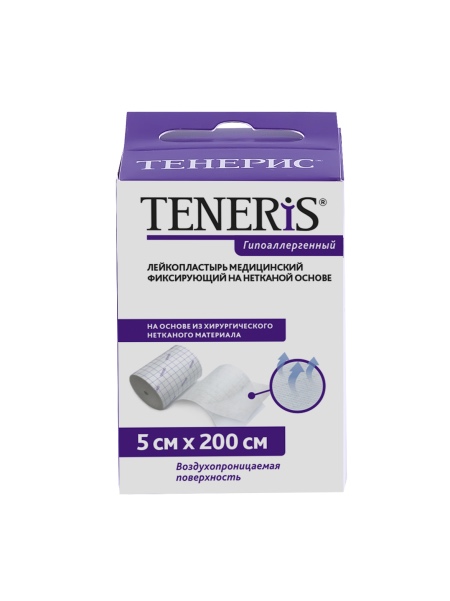 Teneris T-bandpore Пластырь фиксирующий, 2 м х 5 см, пластырь, 1 шт, нетканая основа фото