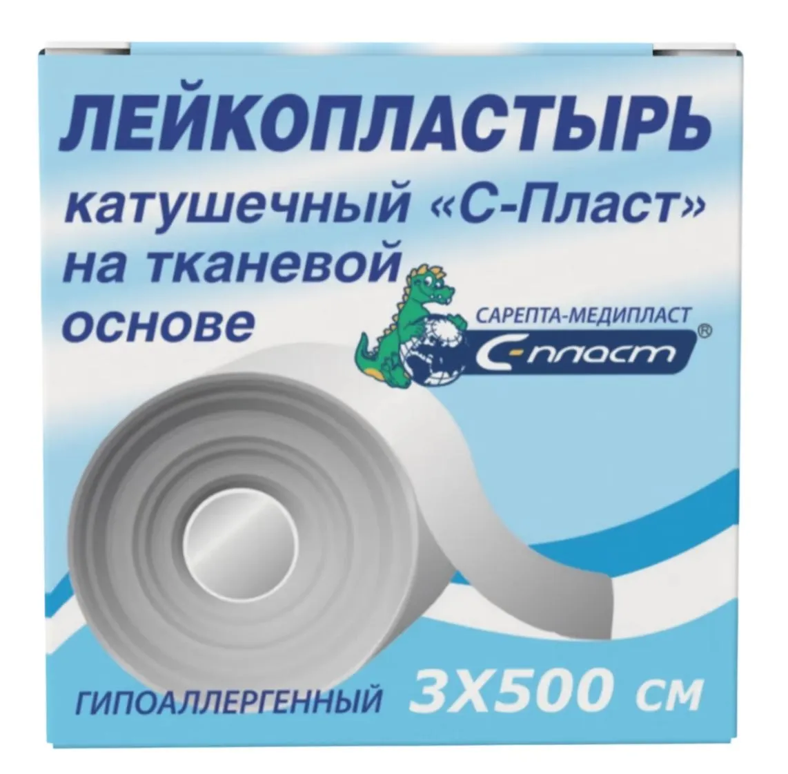 С-Пласт Лейкопластырь фиксирующий катушечный, 3 см х 500 см, пластырь медицинский, 1 шт, белого цвета, тканевая основа фото