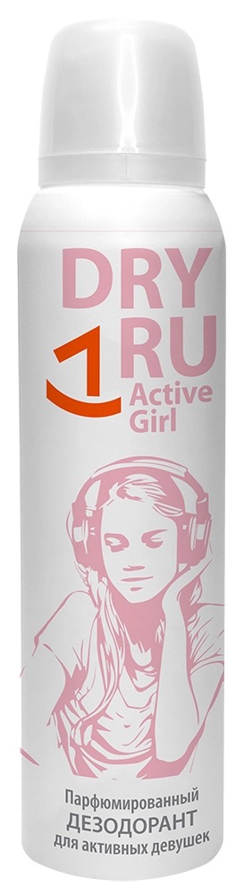 Dry Ru Active girl Дезодорант для девочек парфюмированный, антиперспирант, 125 мл, 1 шт. фото