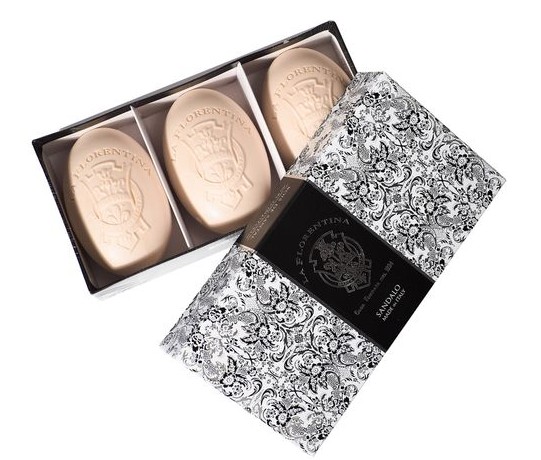 La Florentina Набор мыло Дамасское кружево сандал, мыло твердое, 150 г, 3 шт. фото