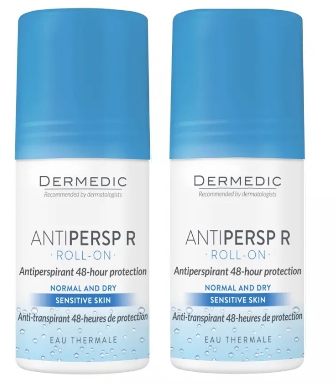 Дермедик Antipersp R Roll-On, дезодорант-ролик, 60 мл, 2 шт, для чувствительной кожи фото