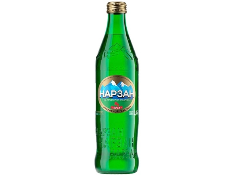 Нарзан вода минеральная природной газации, 0.45 л, 1 шт, в стеклянной бутылке фото
