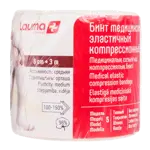 Lauma Бинт эластичный медицинский, 8 см х 3 м, 1 шт, с двумя фиксаторами, средней растяжимости фото