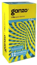 Ganzo ribs Презервативы Ребристые, 12 шт. фото