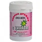 Дрожжи пивные ЭКО-МОН с цинком, 0.5 г, таблетки, 100 шт. фото 