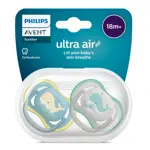 AVENT Ultra Air Animals Пустышка силиконовая ортодонтическая с футляром, 18+ месяцев, 2 шт, арт. SCF349/24 фото