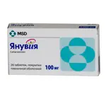 Янувия, 100 мг, таблетки, покрытые пленочной оболочкой, 28 шт. фото