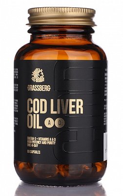 Грассберг Масло печени трески + Витамины A, D, E, капсулы, 60 шт. фото
