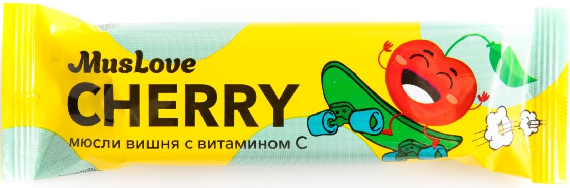 Muslove, батончик-мюсли, 25 г, 1 шт, вишня фото