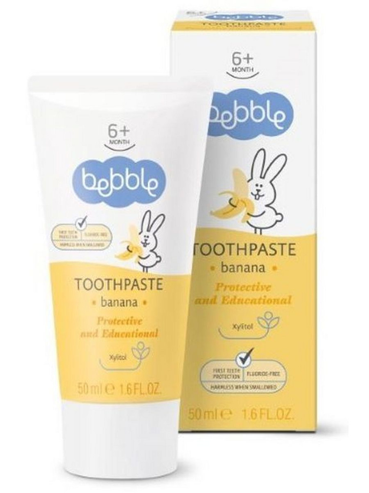 BEBBLE Зубная паста детская, паста зубная, 50 мл, 1 шт, банан фото