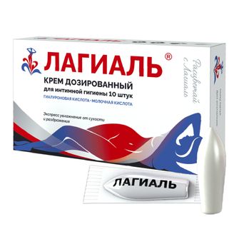 Лагиаль, крем для интимной гигиены дозированный, 10 шт. фото
